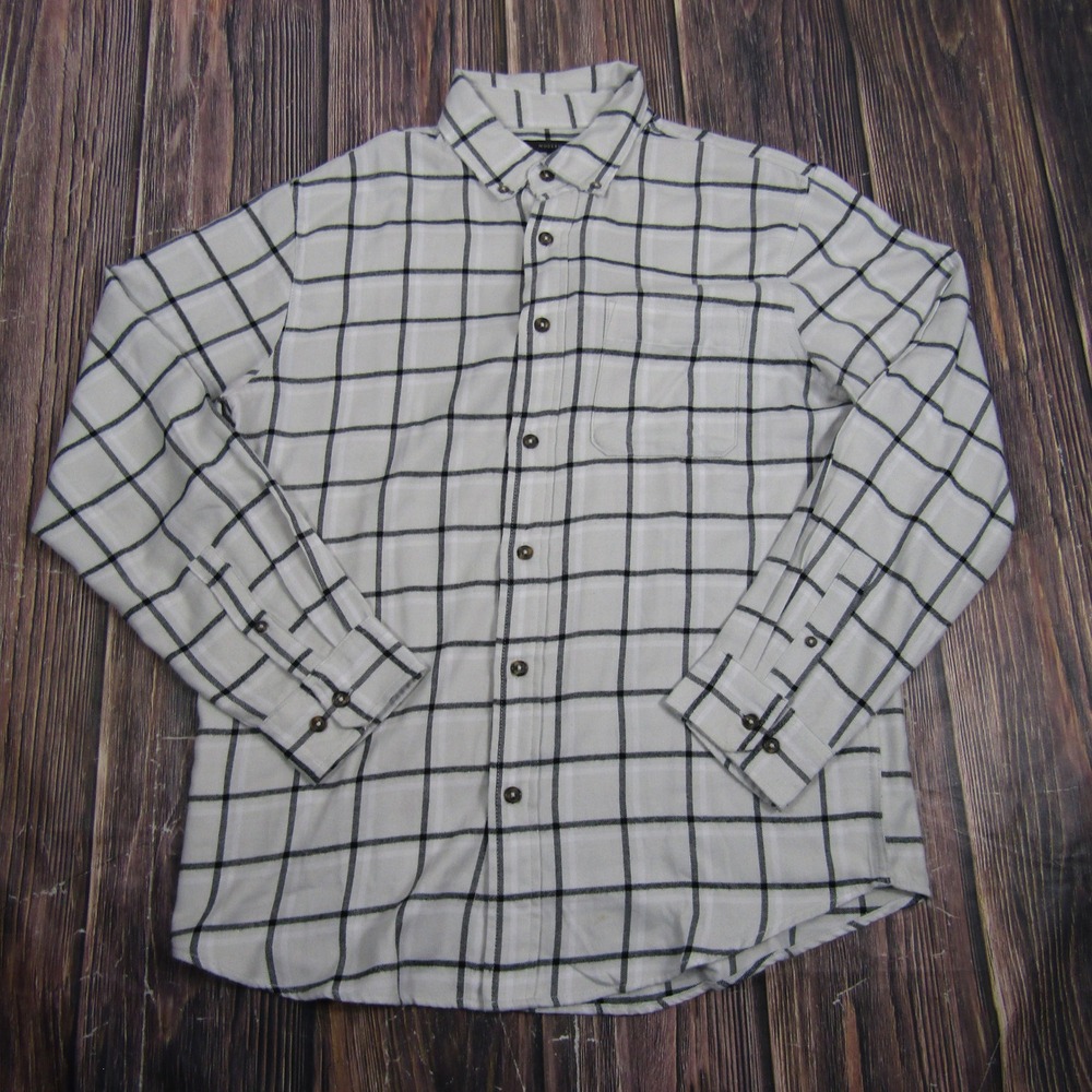 Christian Lacroix Button Down Shirt Mens Large White Black Plaid Modern Fit